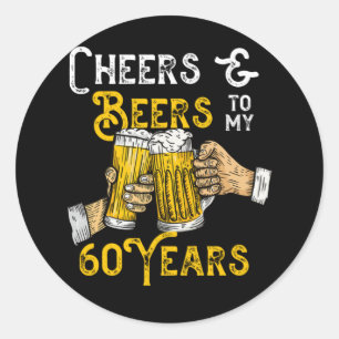 Kaas en bier voor mijn 60e verjaardag 60e verjaard ronde sticker