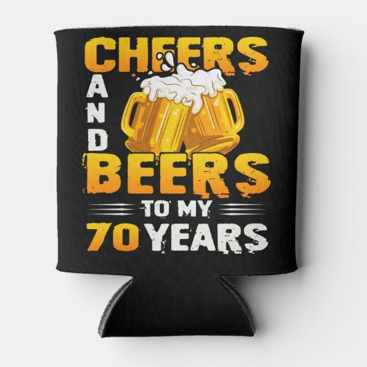 Kaas en bier voor mijn 70-jarige 70ste verjaardag  blikjeskoeler (Voorkant)