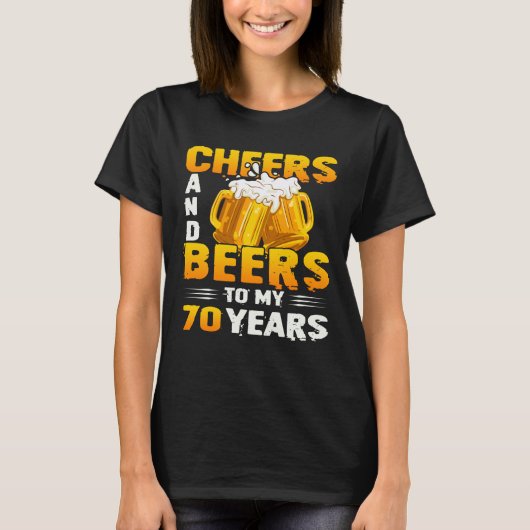 Kaas en bier voor mijn 70-jarige 70ste verjaardag  t-shirt (Voorkant)