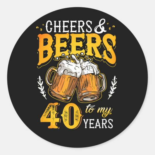 Kaas en bier voor mijn veertigjarige verjaardag ronde sticker (Voorkant)