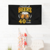 Kaas en bier voor mijn veertigjarige verjaardag spandoek (Insitu)
