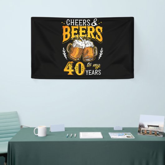 Kaas en bier voor mijn veertigjarige verjaardag spandoek (Beurs)