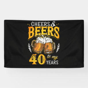 Kaas en bier voor mijn veertigjarige verjaardag spandoek
