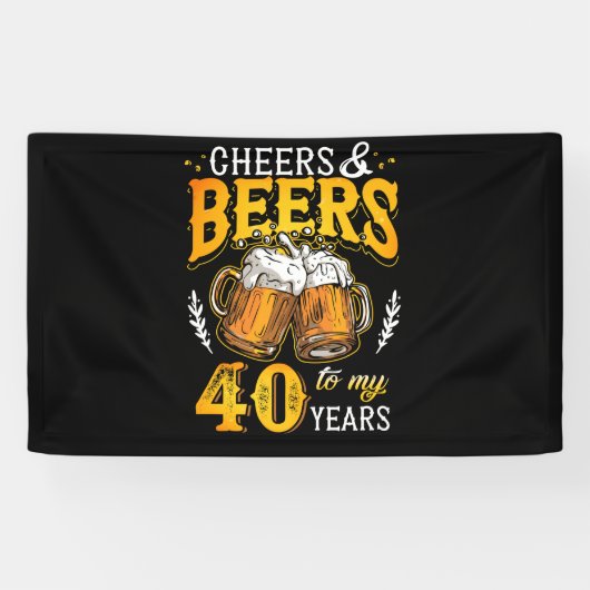 Kaas en bier voor mijn veertigjarige verjaardag spandoek (Horizontaal)