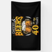 Kaas en bier voor mijn veertigjarige verjaardag spandoek (Verticaal)