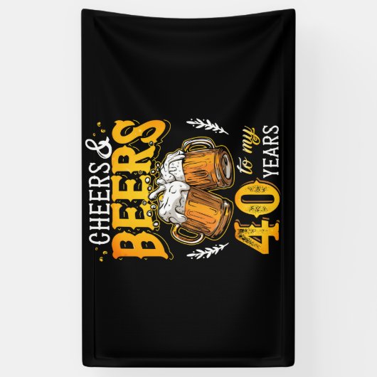 Kaas en bier voor mijn veertigjarige verjaardag spandoek (Verticaal)