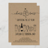 Kaas- en bierflessentest eerste verjaardag kaart (Voorkant / Achterkant)