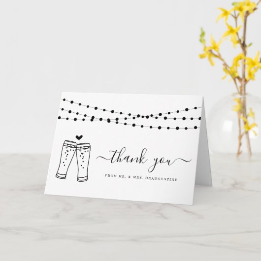 Kaas- en biertoast- en tekenlampjes Dank u Kaart (Gele Bloem)