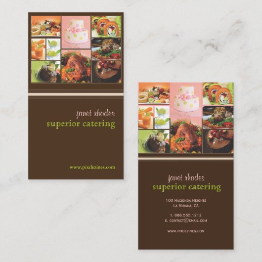 Kaas- en cateringvisitekaartjes visitekaartje (Voorkant / Achterkant)