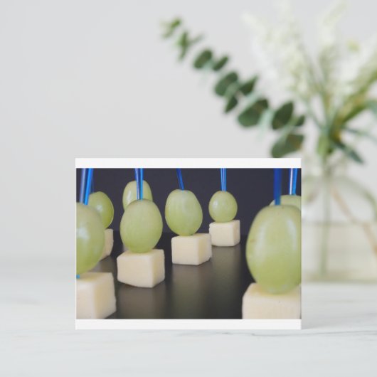 kaas en druiven briefkaart (Staand voorkant)