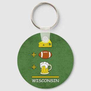 Kaas en Football en bier: Wisconsin Sleutelhanger