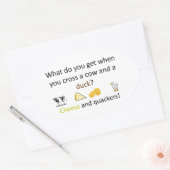 Kaas en kwakzalvers grappen ovale sticker (Envelop)