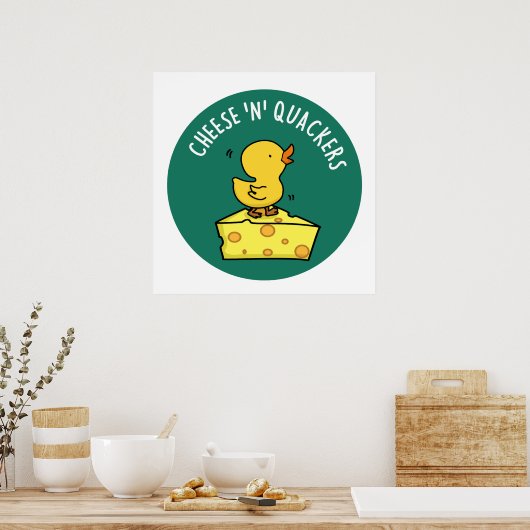 Kaas en makreeltjes poster (Keuken)