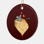 Kaas en muis keramisch ornament (Links)