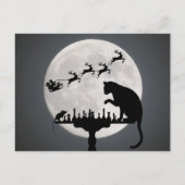 Kaas- en muisspel kerstman met volle maan feestdagenkaart (Voorkant)