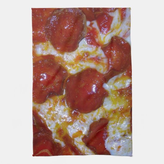 Kaas en Pepperoni Pizza Feest Theedoek (Verticaal)