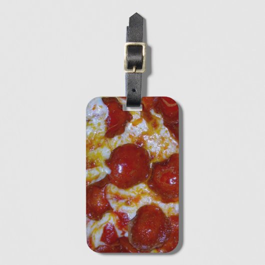 Kaas- en Pepperoni Pizza Party Bagagelabel (Voorkant (verticaal))
