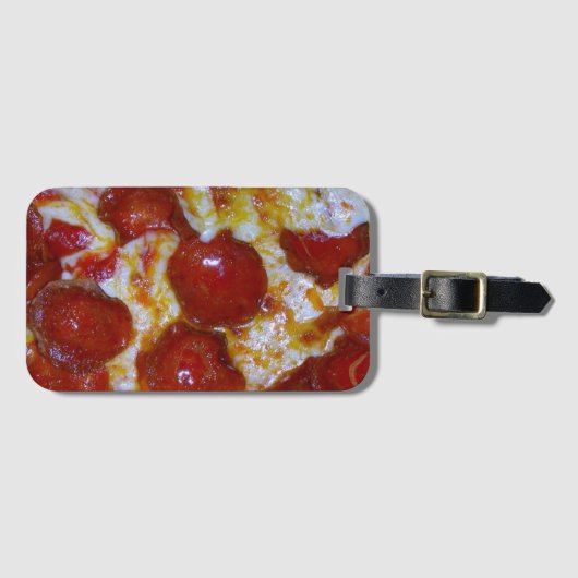 Kaas- en Pepperoni Pizza Party Bagagelabel (Voorkant (horizontaal))