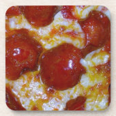 Kaas- en Pepperoni Pizza Party Onderzetter (Voorkant)