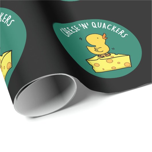 Kaas en Quackers Grappige Duck Pun Donker BG Cadeaupapier (Rol Hoek)