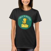 Kaas en Quackers Grappige Duck Pun Donker BG T-shirt (Voorkant)