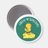 Kaas en Quackers Grappige Duck Pun Magneet (Voorkant / Achterkant)
