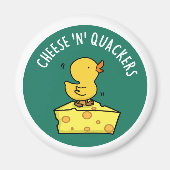 Kaas en Quackers Grappige Duck Pun Magneet (Voorkant)
