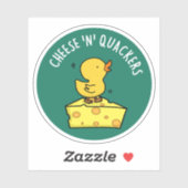 Kaas en Quackers Grappige Duck Pun Sticker (Vel)