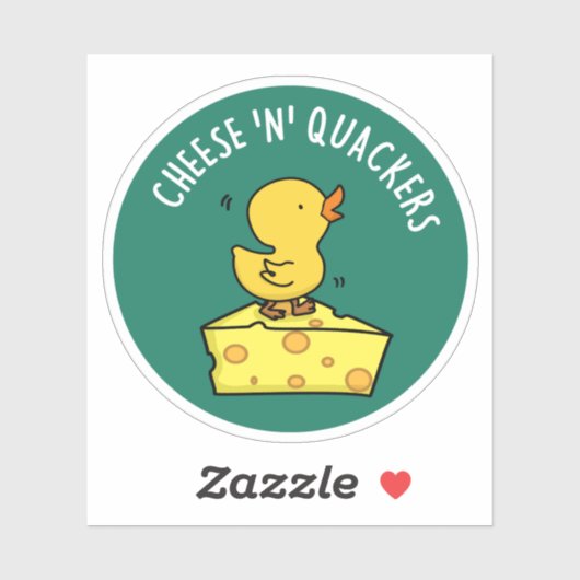 Kaas en Quackers Grappige Duck Pun Sticker (Vel)