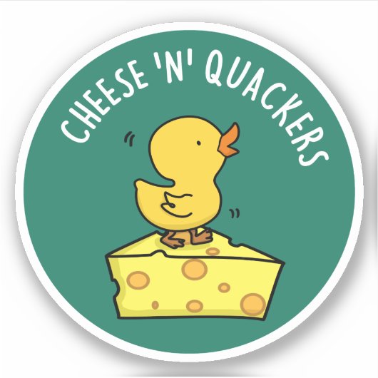 Kaas en Quackers Grappige Duck Pun Sticker (Voorkant)