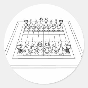 Kaas- en schaakartikelen: ronde sticker