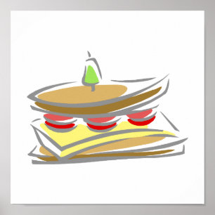 Kaas en tomatenbroodje poster