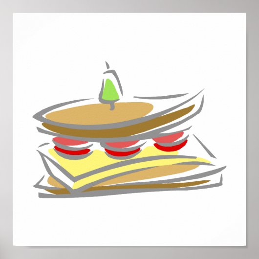 Kaas en tomatenbroodje poster (Voorkant)