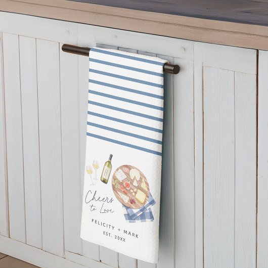 Kaas- en Vleesplank Wijn & Kaas Proost op de Liefd Theedoek