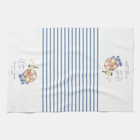 Kaas- en Vleesplank Wijn & Kaas Proost op de Liefd Theedoek (Horizontaal)