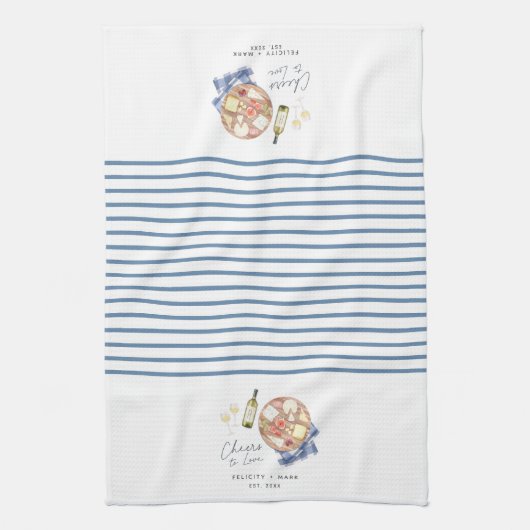 Kaas- en Vleesplank Wijn & Kaas Proost op de Liefd Theedoek (Verticaal)