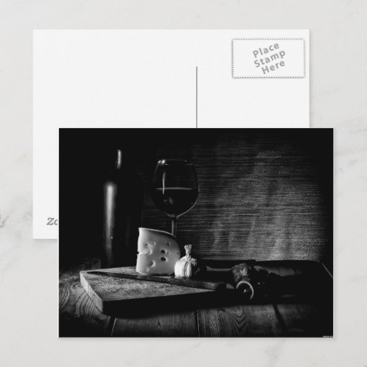 Kaas en wijn briefkaart (Voorkant / Achterkant)