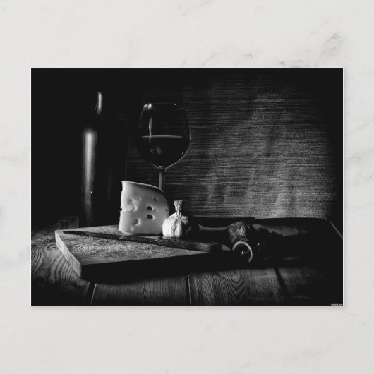 Kaas en wijn briefkaart (Voorkant)