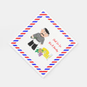 Kaas en wijn Frans thema Fun Party Servet (Hoek)