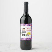 Kaas en wijn Frans thema plezier Wijn Etiket (Voorkant)