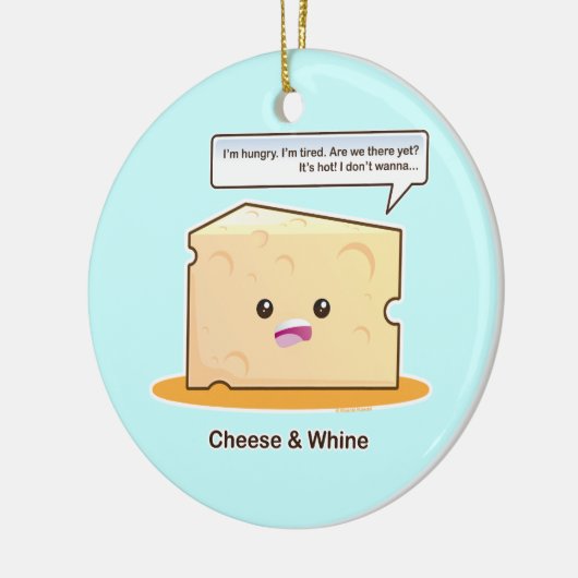 Kaas en wijn keramisch ornament (Links)