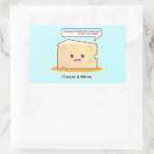 Kaas en wijn rechthoekige sticker (Tas)