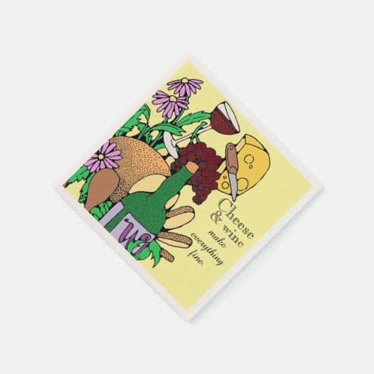 Kaas en wijn servetten (Hoek)