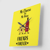 Kaas- en wijnoverlagen vierkante klok (Hoek)