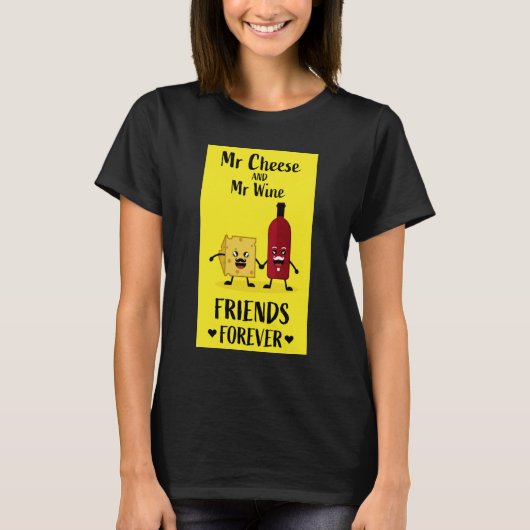 Kaas en wijnovers T-Shirt (Voorkant)