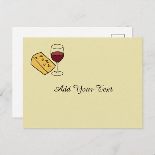 Kaas- en wijnpartij Aangepaste uitnodiging Briefka (Voorkant / Achterkant)