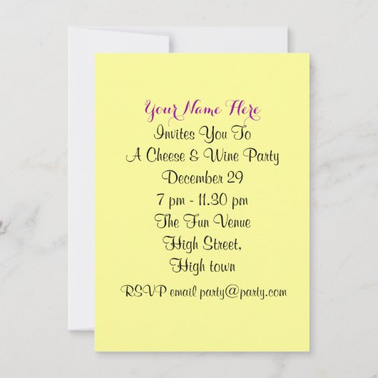 Kaas- en wijnpartij kaart (Achterkant)