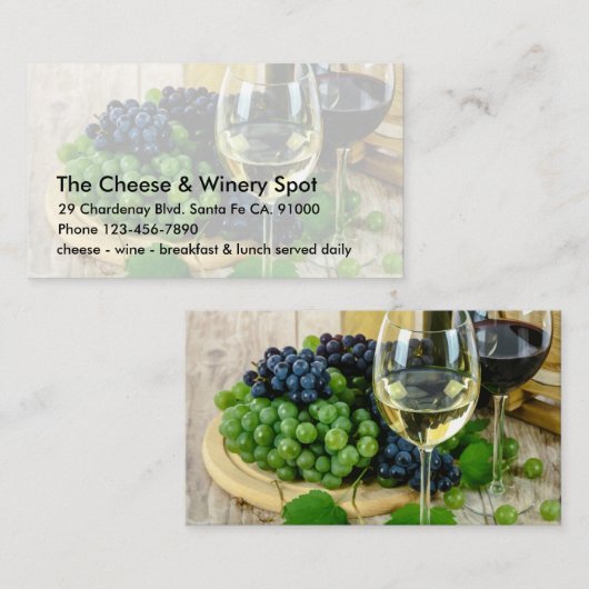 Kaas- en wijnrestaurant visitekaartje (Voorkant / Achterkant)