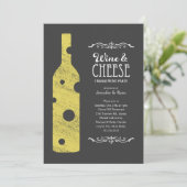 Kaas- en wijnuitnodiging - Alternatieve formulerin Kaart (Staand voorkant)