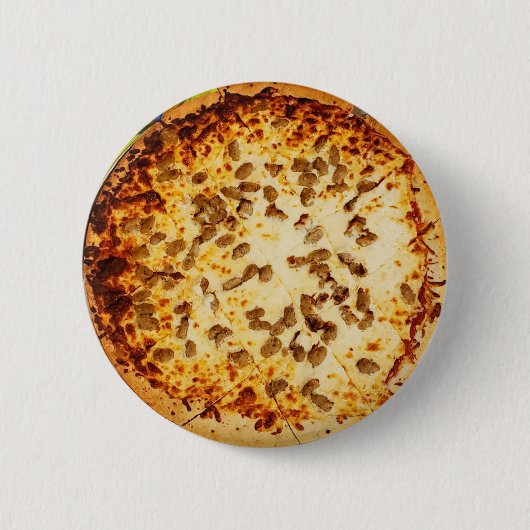 Kaas en worst pizza ronde button 5,7 cm (Voorkant)